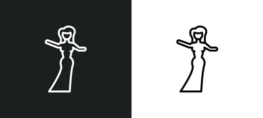 bridesmaids line icon in white and black colors. bridesmaids flat vector icon from bridesmaids collection for web, mobile apps and ui.