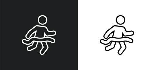 running at finish line icon in white and black colors. running at finish flat vector icon from running at finish collection for web, mobile apps and ui.
