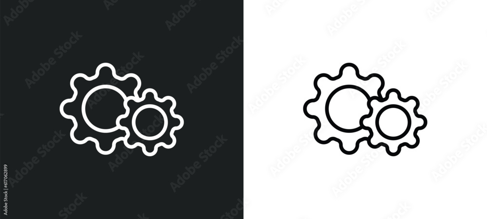 Poster tings line icon in white and black colors. tings flat vector icon from tings collection for web, mob