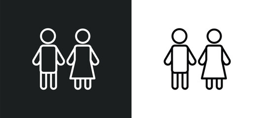 restroom line icon in white and black colors. restroom flat vector icon from restroom collection for web, mobile apps and ui.