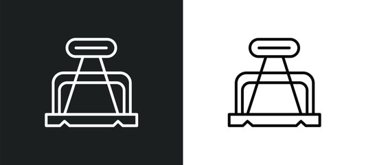 office clip line icon in white and black colors. office clip flat vector icon from office clip collection for web, mobile apps and ui.