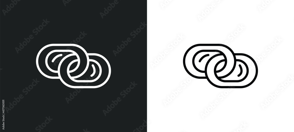 Poster interlock line icon in white and black colors. interlock flat vector icon from interlock collection 