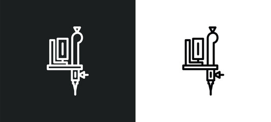 Obraz premium tattoo hine line icon in white and black colors. tattoo hine flat vector icon from tattoo hine collection for web, mobile apps and ui.