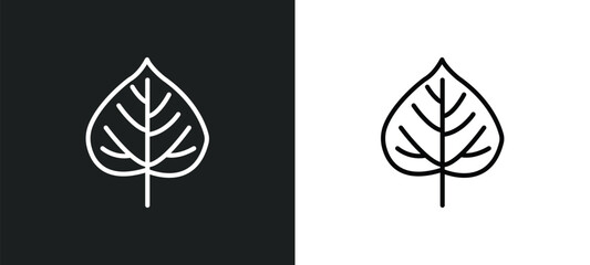 quaking aspen tree line icon in white and black colors. quaking aspen tree flat vector icon from quaking aspen tree collection for web, mobile apps and ui. - obrazy, fototapety, plakaty