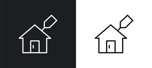 house for rent line icon in white and black colors. house for rent flat vector icon from house for rent collection web, mobile apps and ui.