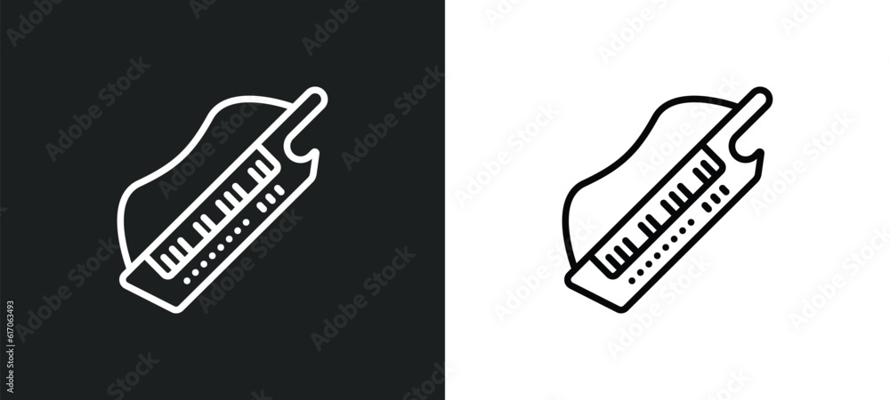 Aufkleber keytar line icon in white and black colors. keytar flat vector icon from keytar collection for web, 
