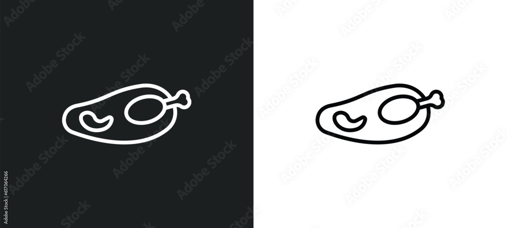 Poster broiler line icon in white and black colors. broiler flat vector icon from broiler collection for we