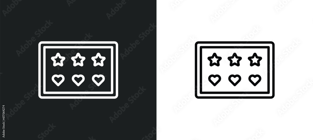 Poster molded line icon in white and black colors. molded flat vector icon from molded collection for web, 
