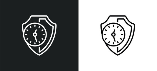 long term protection line icon in white and black colors. long term protection flat vector icon from long term protection collection for web, mobile apps and ui.