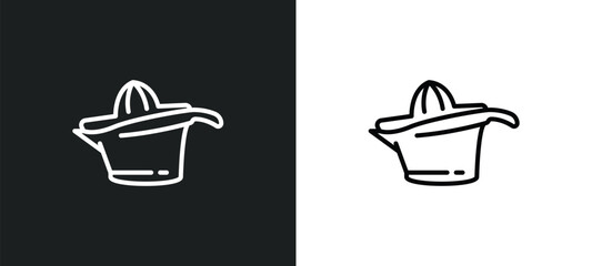 squeezer line icon in white and black colors. squeezer flat vector icon from squeezer collection for web, mobile apps and ui.