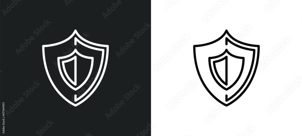 Aufkleber safe line icon in white and black colors. safe flat vector icon from safe collection for web, mobile
