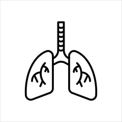 Lungs Vector Icon Design Template on white background. EPS 10