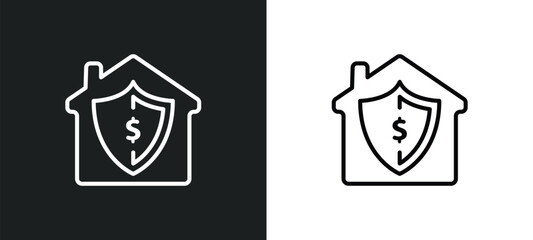replacement value line icon in white and black colors. replacement value flat vector icon from replacement value collection for web, mobile apps and ui.