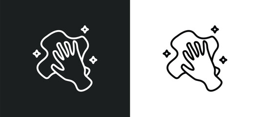 dust cleaning line icon in white and black colors. dust cleaning flat vector icon from dust cleaning collection for web, mobile apps and ui.