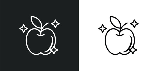 food hygiene line icon in white and black colors. food hygiene flat vector icon from food hygiene collection for web, mobile apps and ui.