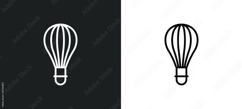 Poster balloon line icon in white and black colors. balloon flat vector icon from balloon collection for we