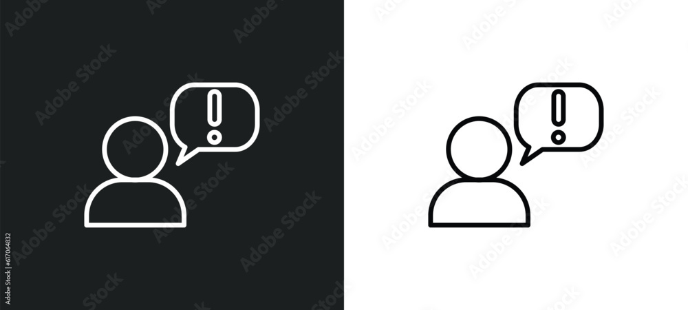 Poster grievance line icon in white and black colors. grievance flat vector icon from grievance collection 