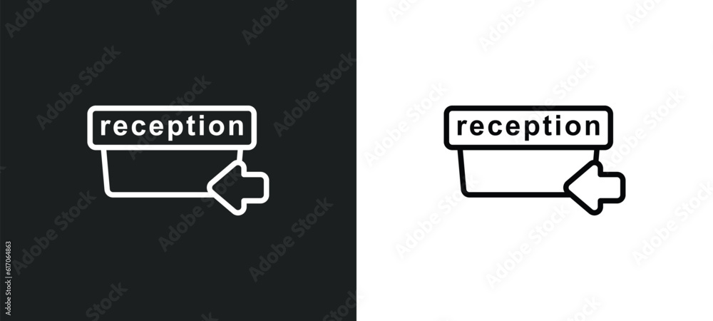 Poster check in line icon in white and black colors. check in flat vector icon from check collection for we