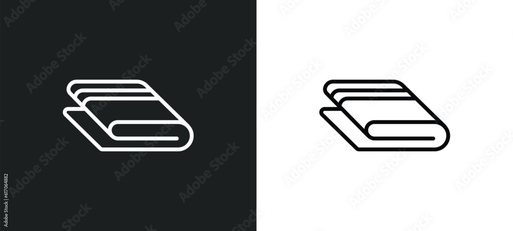 Poster towels line icon in white and black colors. towels flat vector icon from towels collection for web, 