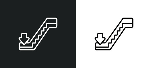 or down line icon in white and black colors. or down flat vector icon from or down collection for web, mobile apps and ui.