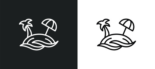 beach line icon in white and black colors. beach flat vector icon from beach collection for web, mobile apps and ui.