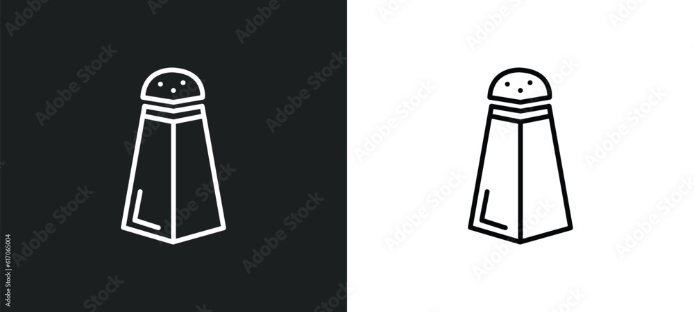 Poster salt line icon in white and black colors. salt flat vector icon from salt collection for web, mobile