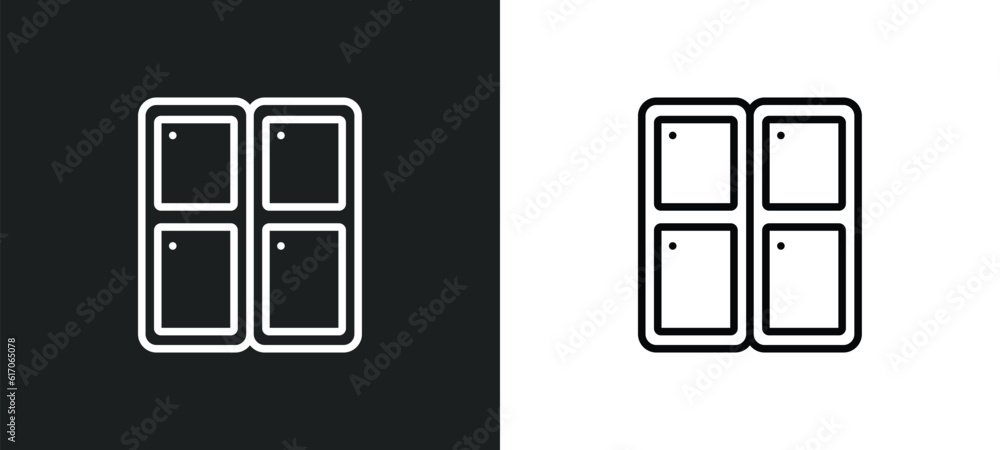 Poster locker line icon in white and black colors. locker flat vector icon from locker collection for web, 
