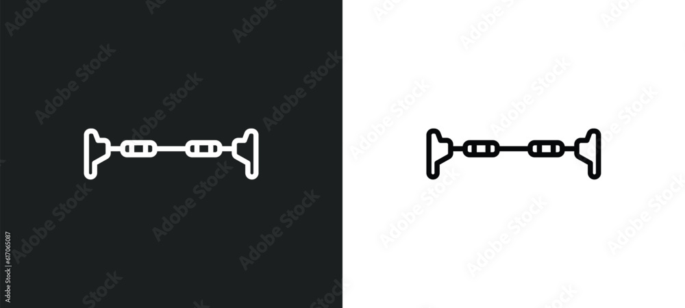 Poster horizontal bar line icon in white and black colors. horizontal bar flat vector icon from horizontal 