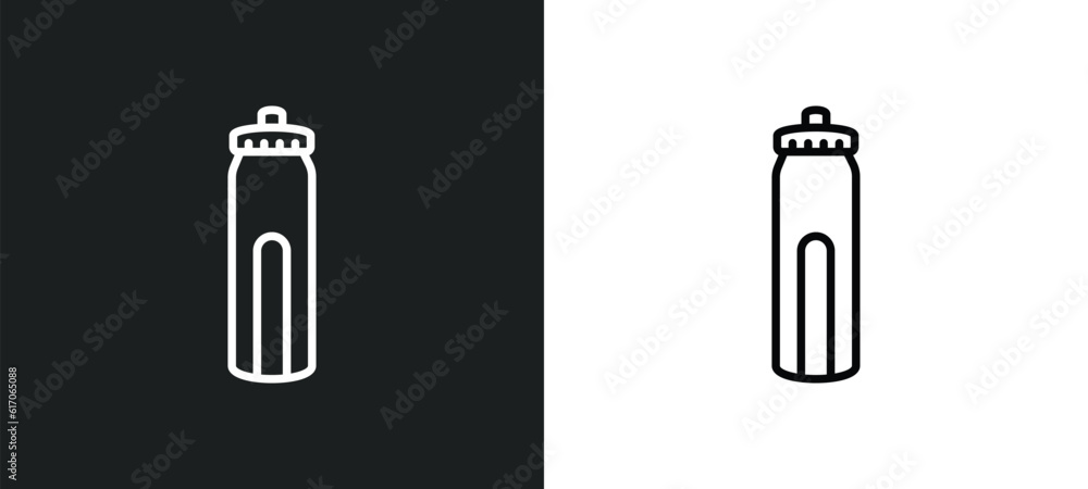 Poster hydratation line icon in white and black colors. hydratation flat vector icon from hydratation colle