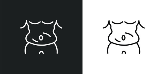 fat line icon in white and black colors. fat flat vector icon from fat collection for web, mobile apps and ui.