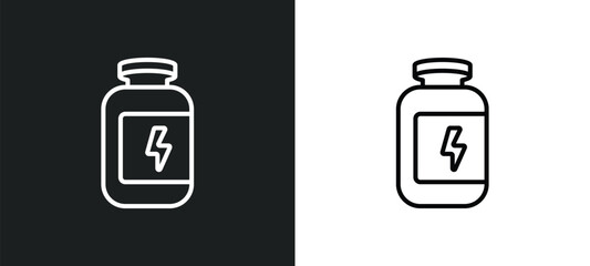 protein line icon in white and black colors. protein flat vector icon from protein collection for web, mobile apps and ui.