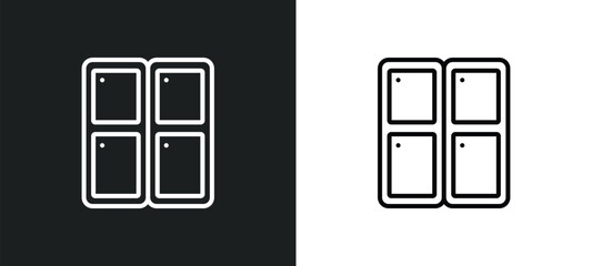 locker line icon in white and black colors. locker flat vector icon from locker collection for web, mobile apps and ui.