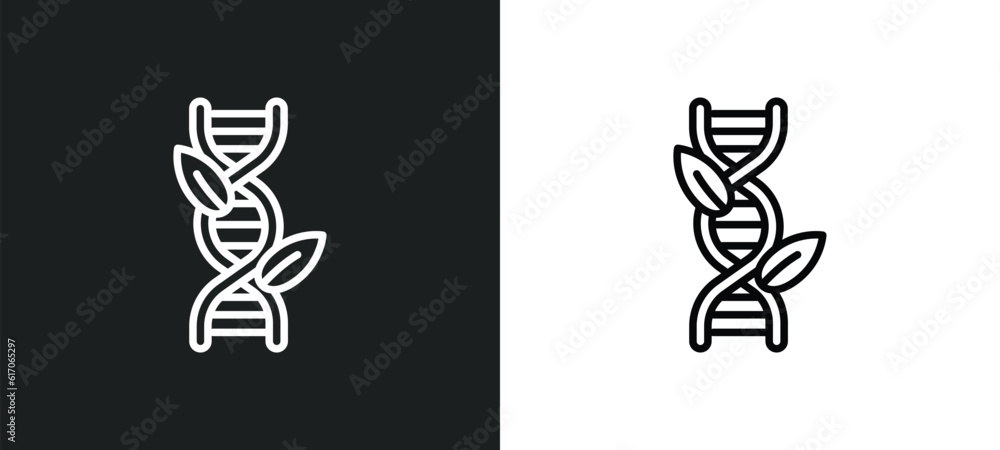 Aufkleber gmo line icon in white and black colors. gmo flat vector icon from gmo collection for web, mobile ap