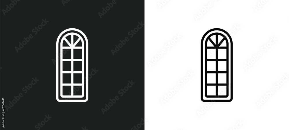 Poster window line icon in white and black colors. window flat vector icon from window collection for web, 