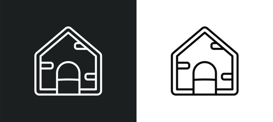 dog line icon in white and black colors. dog flat vector icon from dog collection for web, mobile apps and ui.