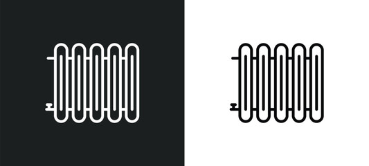 heating unit line icon in white and black colors. heating unit flat vector icon from heating unit collection for web, mobile apps and ui.