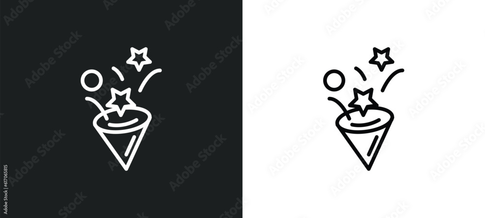 Poster congratulations line icon in white and black colors. congratulations flat vector icon from congratul