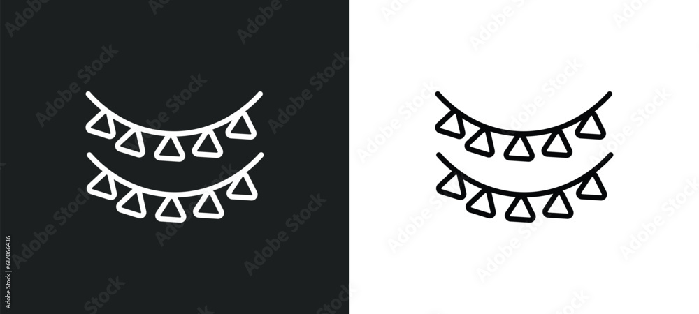 Poster line icon in white and black colors. flat vector icon from collection for web, mobile apps and
