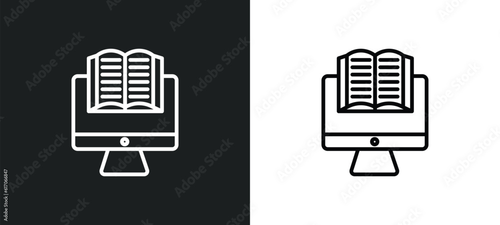 Poster studies line icon in white and black colors. studies flat vector icon from studies collection for we