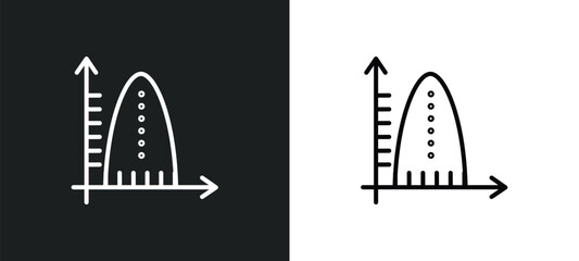 ballistic line icon in white and black colors. ballistic flat vector icon from ballistic collection for web, mobile apps and ui. - obrazy, fototapety, plakaty