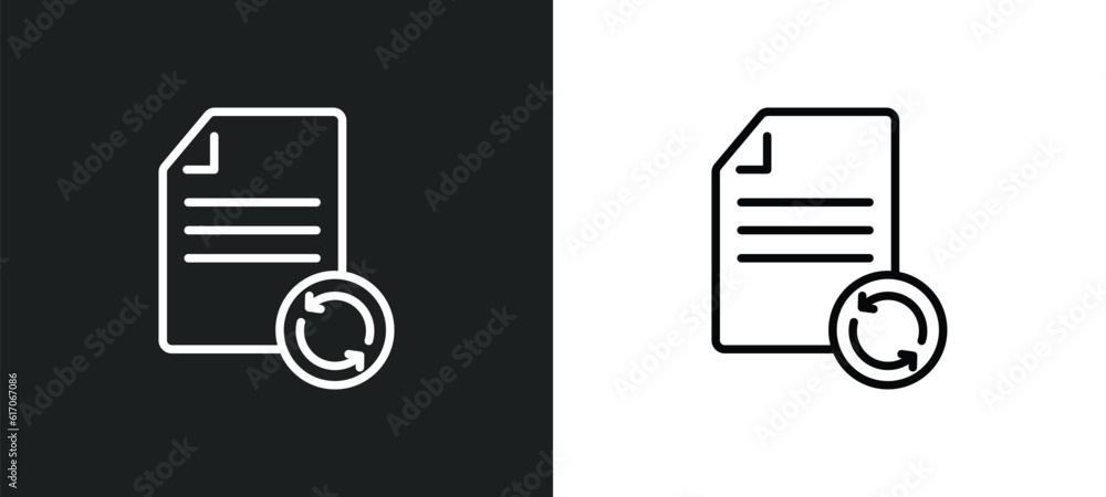 Aufkleber recycled paper line icon in white and black colors. recycled paper flat vector icon from recycled pa