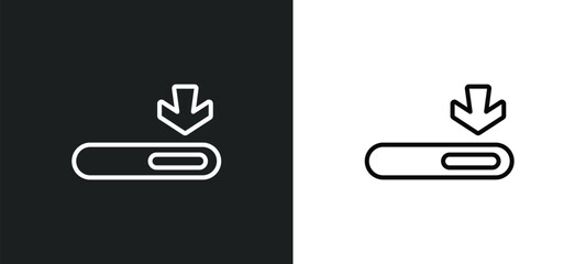 window scrolling medium line icon in white and black colors. window scrolling medium flat vector icon from window scrolling medium collection for web, mobile apps and ui.
