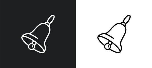 hand bell line icon in white and black colors. hand bell flat vector icon from hand bell collection for web, mobile apps and ui.