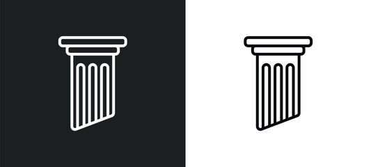 greek pillar line icon in white and black colors. greek pillar flat vector icon from greek pillar collection for web, mobile apps and ui.