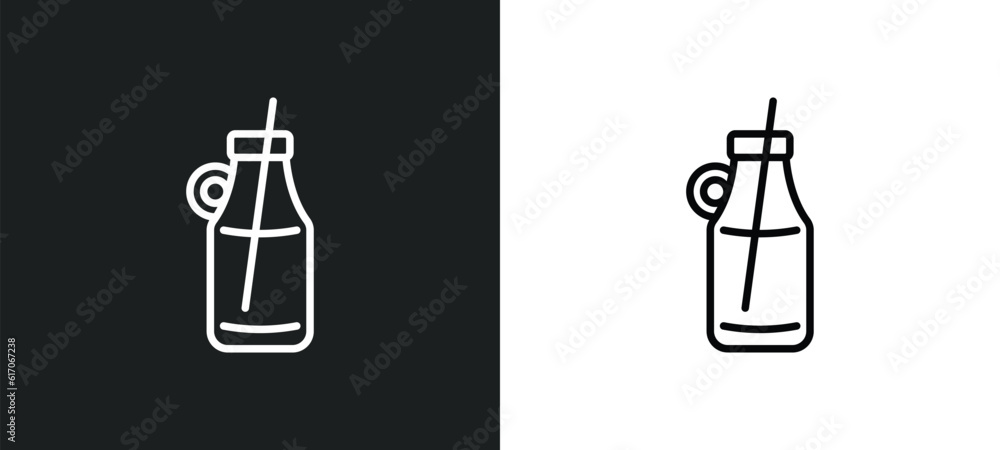 Poster smoothie line icon in white and black colors. smoothie flat vector icon from smoothie collection for