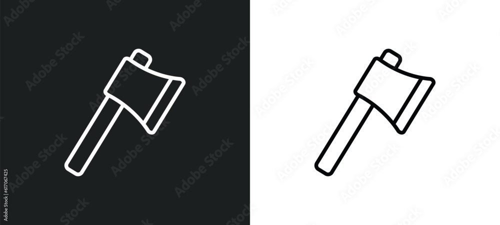 Aufkleber ax line icon in white and black colors. ax flat vector icon from ax collection for web, mobile apps 
