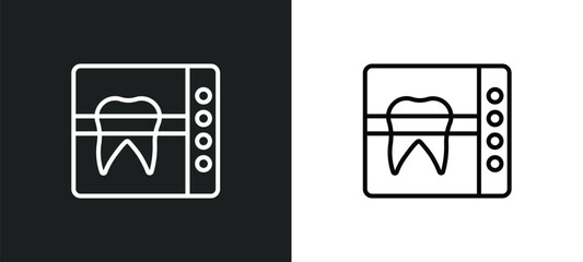 Obraz premium radiograph line icon in white and black colors. radiograph flat vector icon from radiograph collection for web, mobile apps and ui.