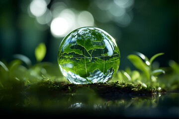 technology in nature by capturing an image of renewable energy sources AI Generative