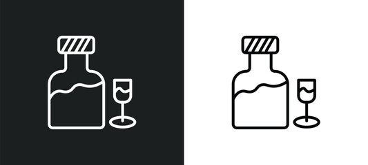 orujo line icon in white and black colors. orujo flat vector icon from orujo collection for web, mobile apps and ui.