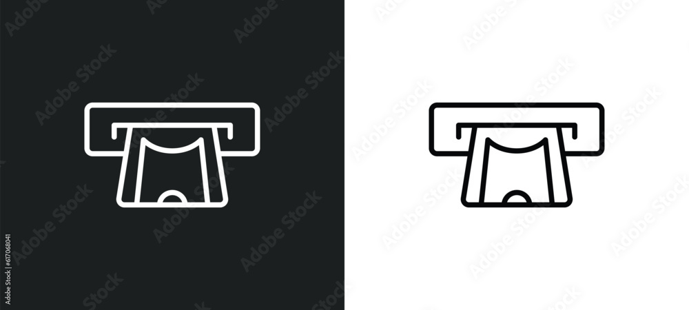 Poster withdraw line icon in white and black colors. withdraw flat vector icon from withdraw collection for